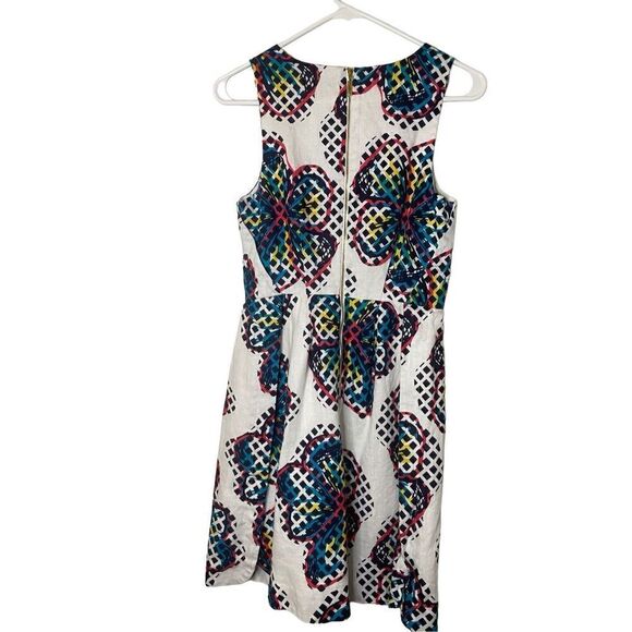 Kaari Blue Floral Geo 100% Linen dress, Size 4 - Picture 2 of 6